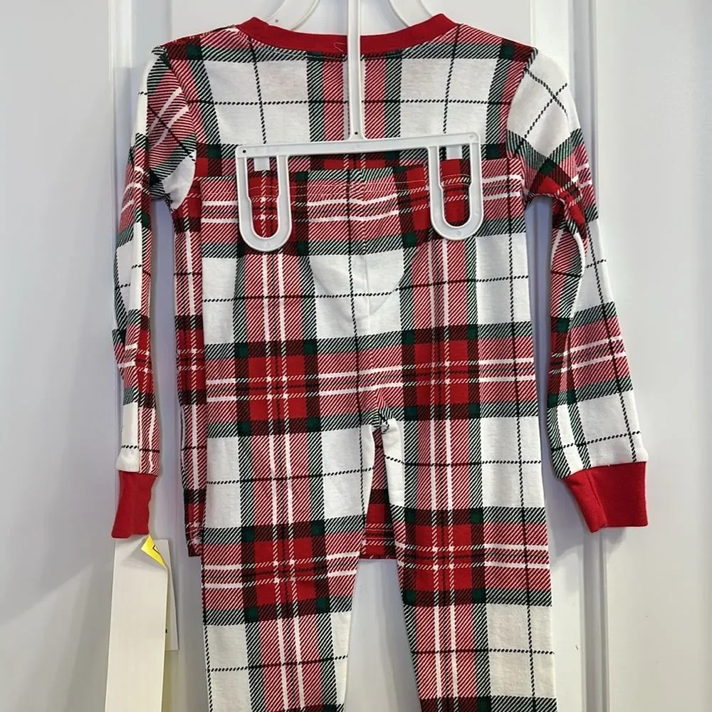 Carter’s Holiday Plaid Cotton PJ Pajama Set Size 3T Unisex